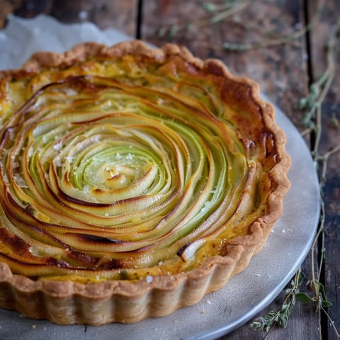 Quiche au poireau  avec pâte brisée sans beurre