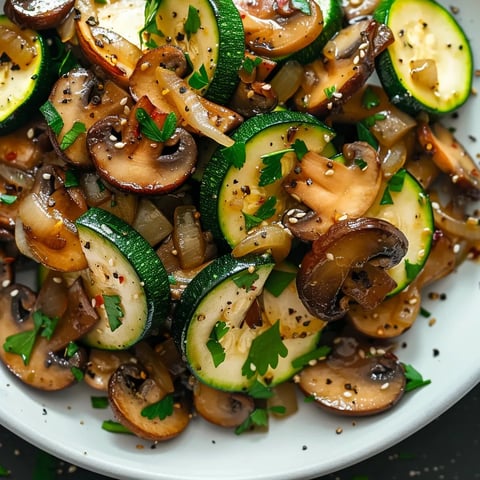 Sauté de courgettes à faible teneur en glucides avec champignons et oignons