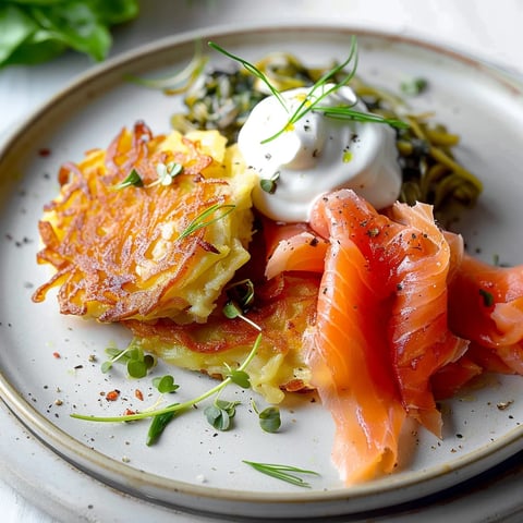 Röstis de pomme de terre au saumon fumé
