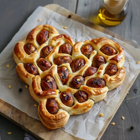 Feuilleté saucisses cœur pour une Saint-Valentin