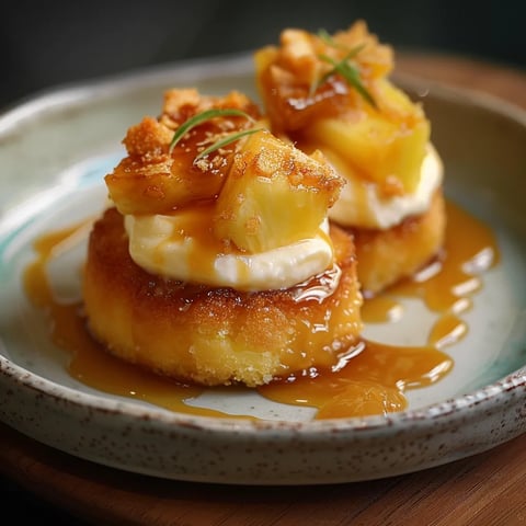 Palets Bretons garnis ananas et caramel au rhum - Recette gourmande