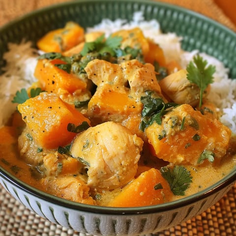Curry de Poulet et Butternut au Lait de Coco