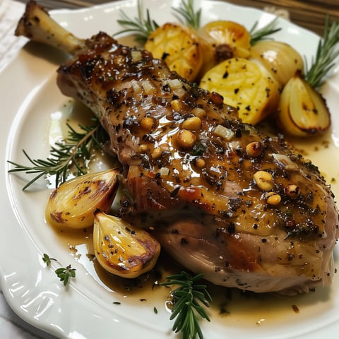 Gigot de Sanglier au Miel et à la Moutarde