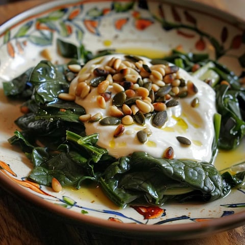 Blettes au tahini, au yaourt et aux pignons grillés de Yotam Ottolenghi