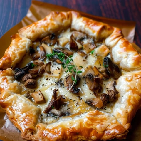 Tarte croustillante mozzarella et champignons