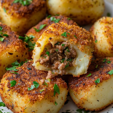 Croquettes de pommes de terre farcies à la viande