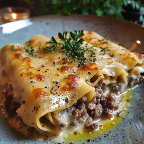 Cannellonis à la Viande et Sauce Béchamel Savoureuse
