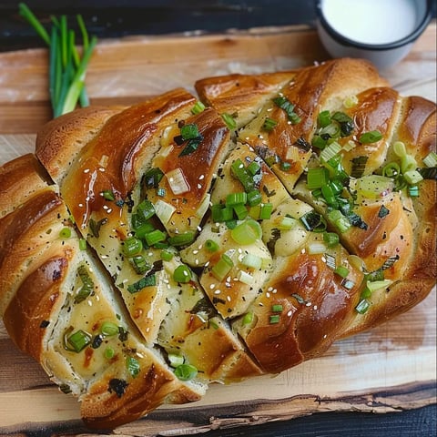 Pain aux Oignons Verts et Beurre à l'Ail