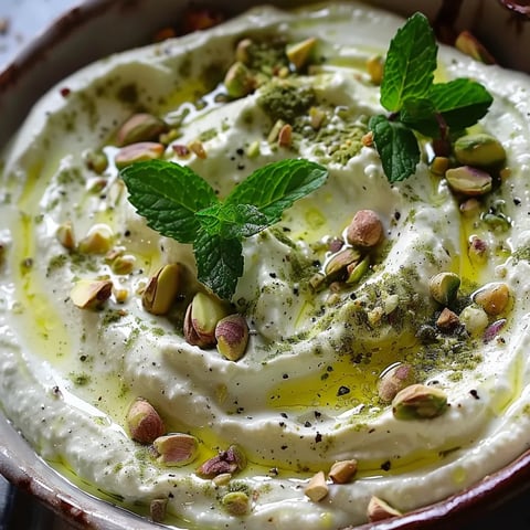 Crème de feta à la menthe et pistache