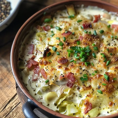 Gratin de crozets aux poireaux et comté
