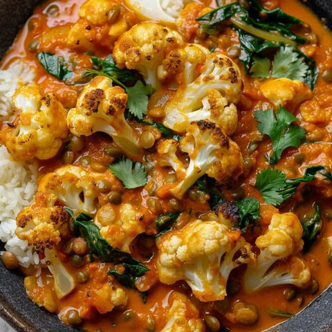 Curry de Chou-Fleur aux Lentilles Vertes et Lait de Coco