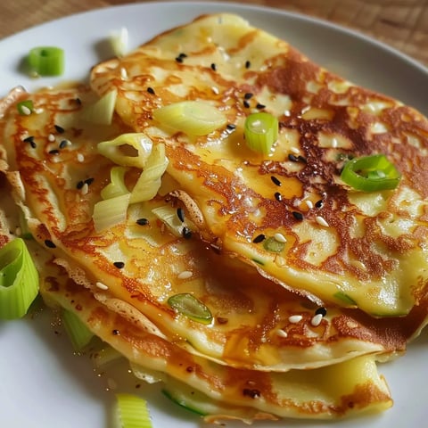 Crêpes coréennes aux poireaux