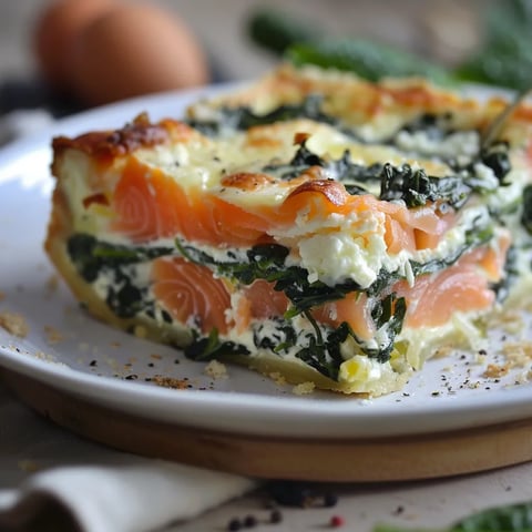 Clafoutis salé d’épinards au saumon