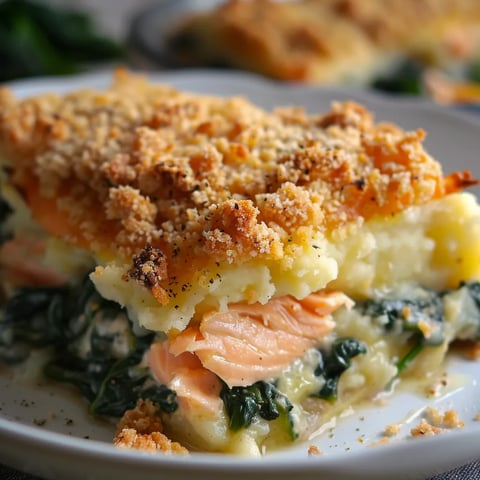 Parmentier de Saumon & Épinards, Crumble Croustillant