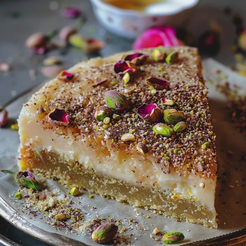 Basboussa à la Pistache et à la Rose (d'Ottolenghi)