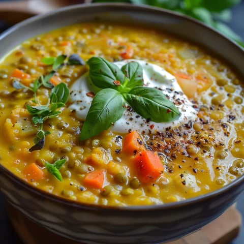 soupe de lentilles vertes, carottes et poireaux