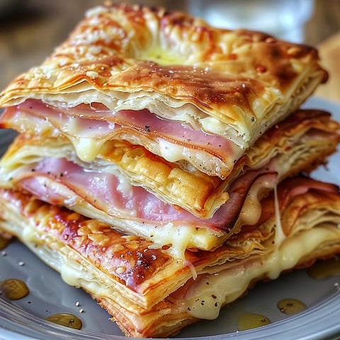 Feuilletés Croustillants au Jambon et Fromage