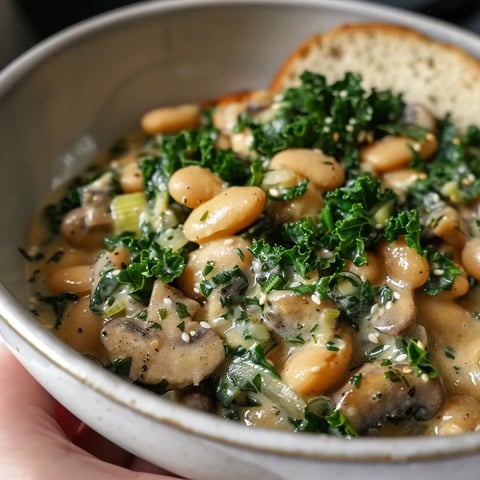 Haricots Beurre Crémeux au Miso et au Chou Kale, Riches en Protéines