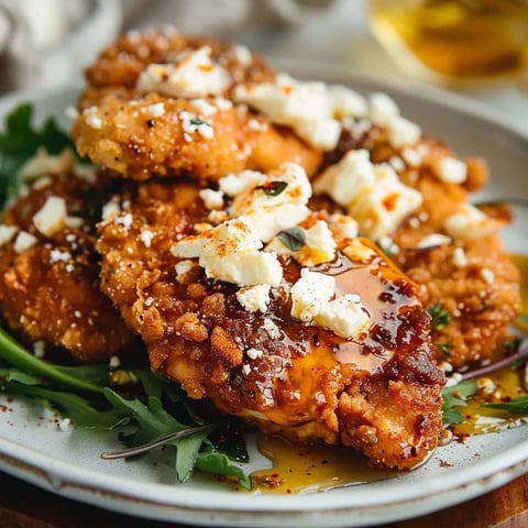 Poulet Croustillant au Feta et Miel Épicé