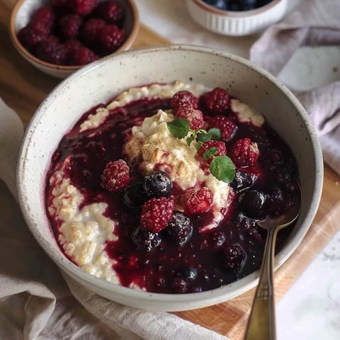 Porridge Façon Crème Anglaise avec Compote de Fruits Rouges