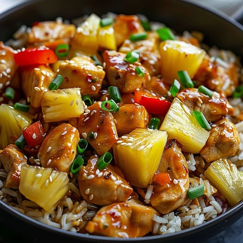 Poulet à l'Ananas et Riz