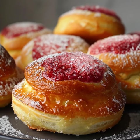 Petits Pains Soleil (Petits Pains à la Vanille) avec Sucre à la Framboise