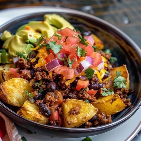 Bol de Tacos au Bœuf Haché et Pommes de Terre