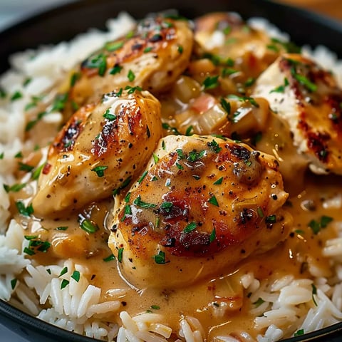 Poulet Étouffé et Riz