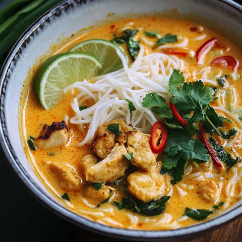 Khao Soi au Poulet (Soupe Thaïlandaise au Curry et Lait de Coco)