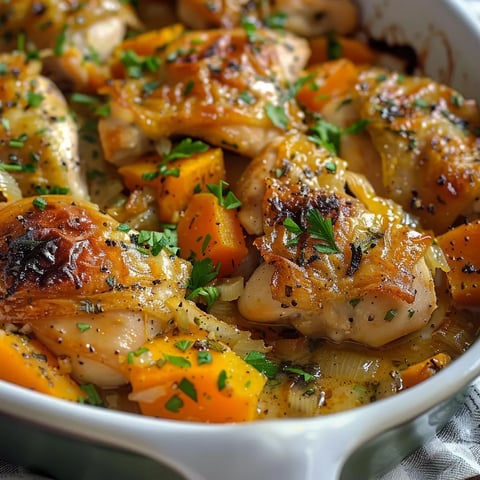 Gratin de Poulet, Poireaux et Courge Butternut
