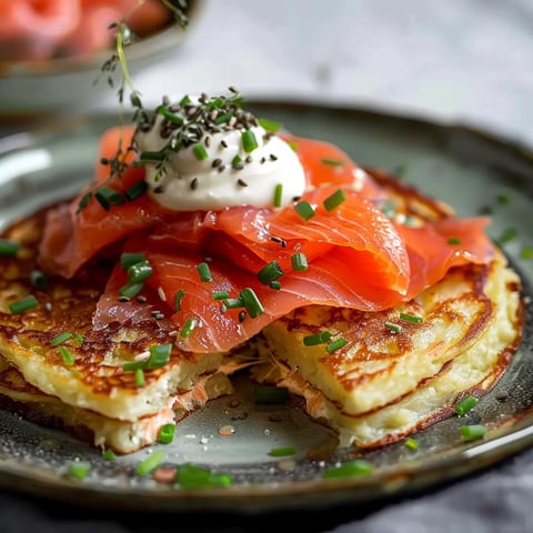 Galette de Pommes de Terre Croustillante au Saumon Fumé & Crème Fraîche