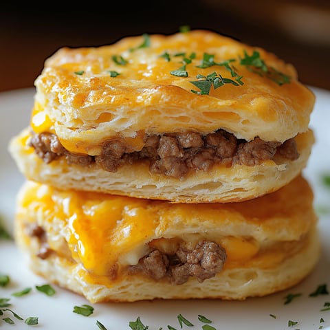 Biscuits au Bœuf Haché et Cheddar Fondants