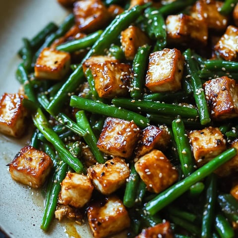 Haricots Verts et Tofu à l'Ail