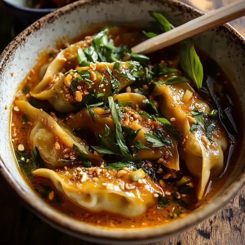 Raviolis Vapeur Minute au Bouillon Thaï Curry Rouge & Ail - Un plat fusion explosif en saveurs
