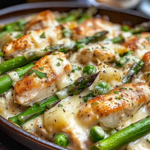 Poulet César avec asperges