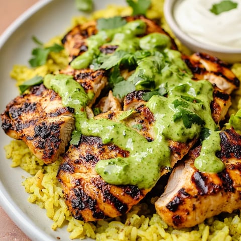 Poulet péruvien avec riz et sauce verte