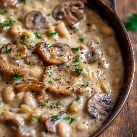 Haricots Blancs Crémeux aux Champignons