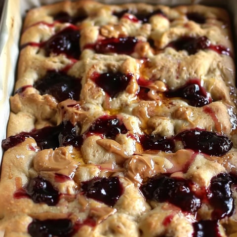 Focaccia au Beurre de Cacahuète et à la Confiture