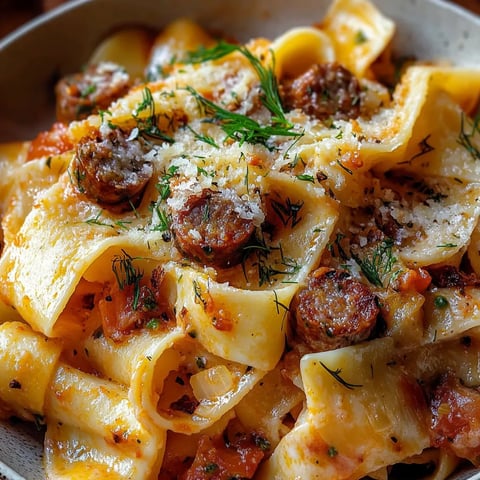 Pappardelles Crémeuses aux Saucisses, Fenouil et Piments Calabrais