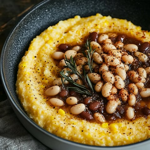 Polenta de Maïs Doux avec Haricots Blancs au Four