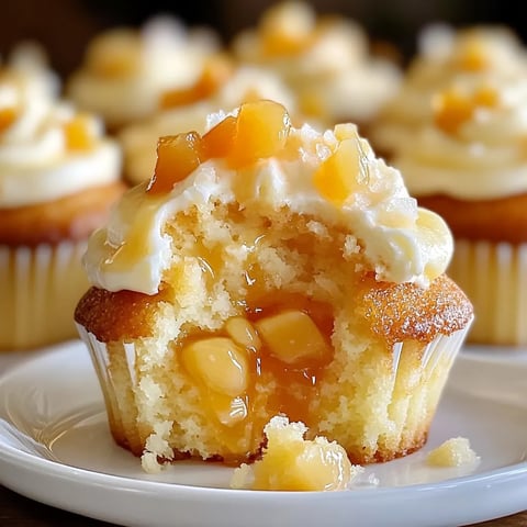 Cupcakes à la Pêche, Cream Cheese et Miel