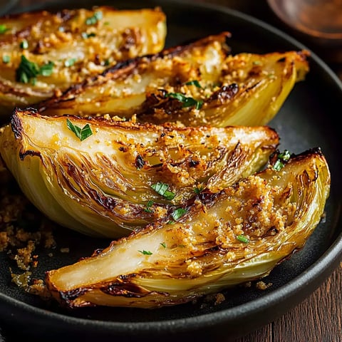 Quartiers de Chou Rôtis avec Beurre de Miso et Chapelure Dorée