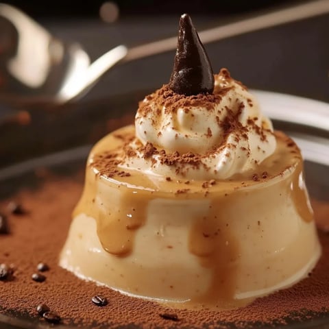 Pudding au Café avec Mousse et Garniture Cappuccino
