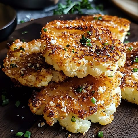 Tranches de chou-fleur rôties au four avec croûte croustillante au parmesan
