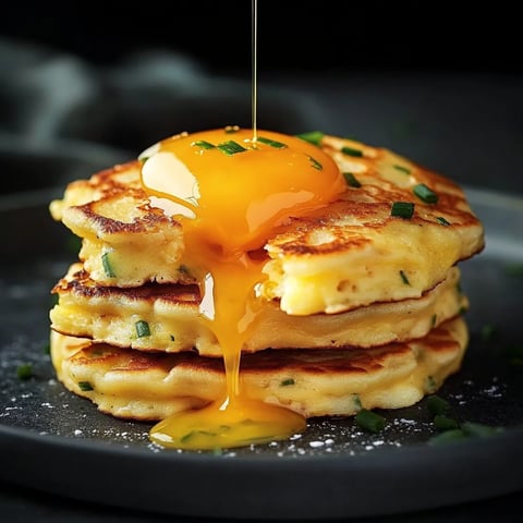 Délicieux pancakes fromage ciboulette