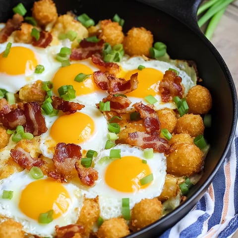 Bacon œufs fromage totchos