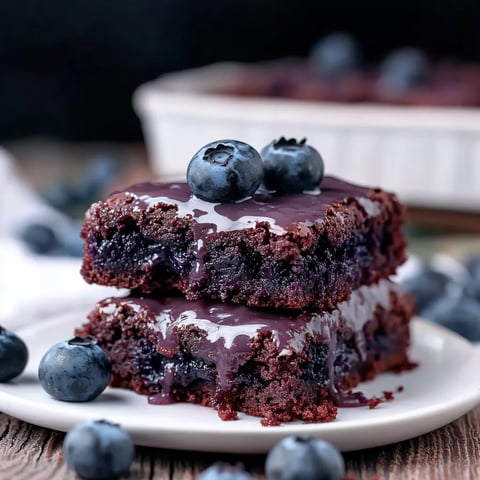 Brownies glacés aux myrtilles