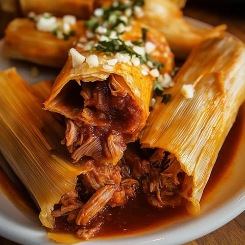 Tamales maison au porc rouge