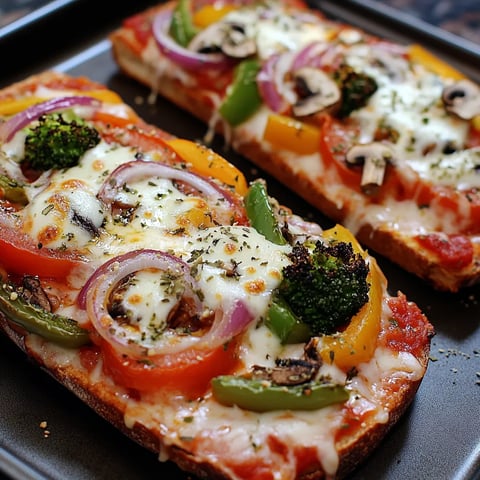 Pizza végétarienne sur pain français