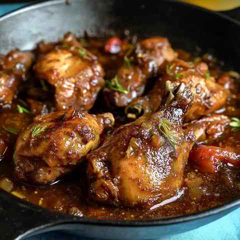 Poulet brun façon Jamaïque